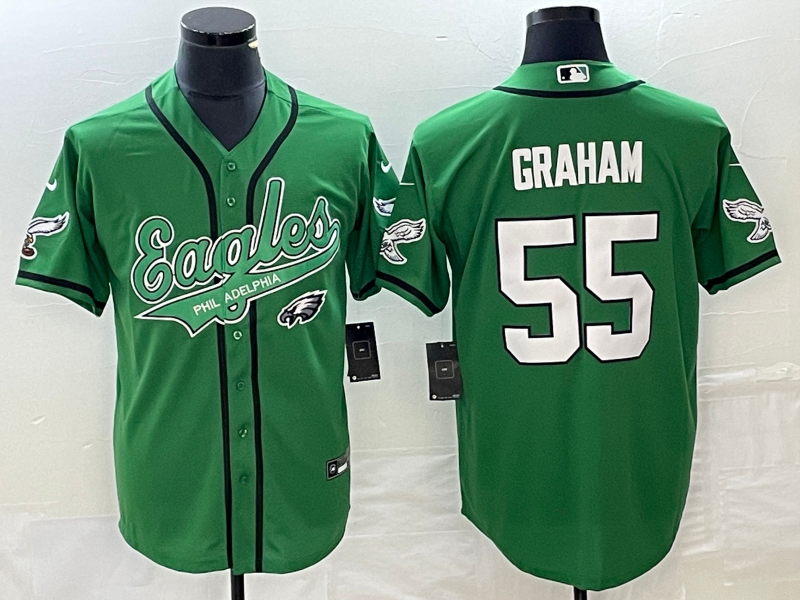 Men's Philadelphia Eagles Brandon Graham #55 Kelly Green Game Jersey1 Joint Edition football jersey product view 1