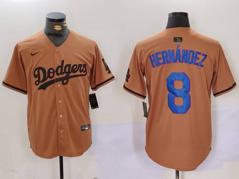 Men's Los Angeles Dodgers Enrique Hernandez Brown Game Player Jersey baseball jersey product view 1