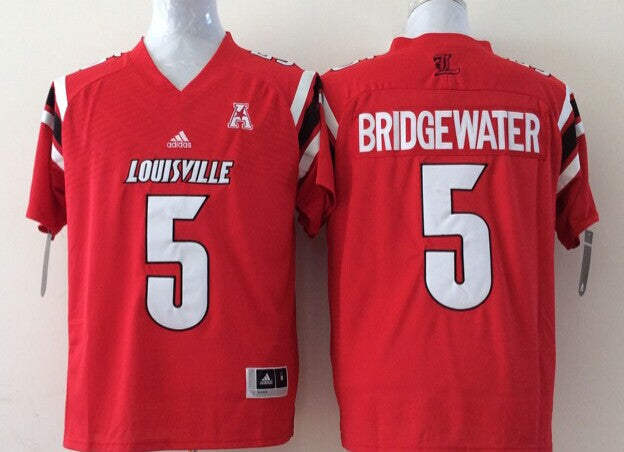 Men's Louisville Cardinals Teddy Bridgewater Red Player Game Jersey sports jersey product view 1