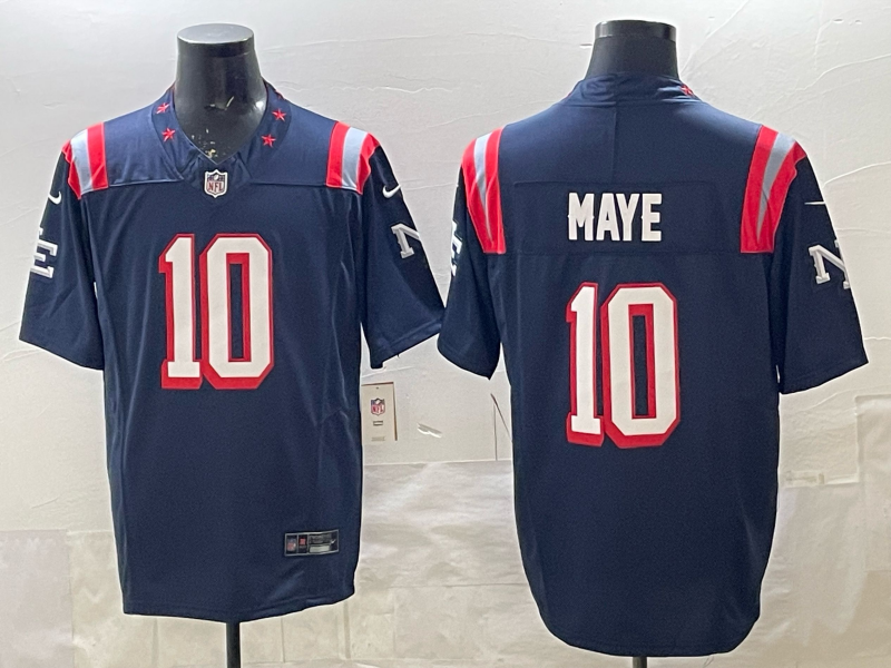 Men's New England Patriots Drake Maye Navy 2025 Rivalries Collection Limited Jersey football jersey product view 1