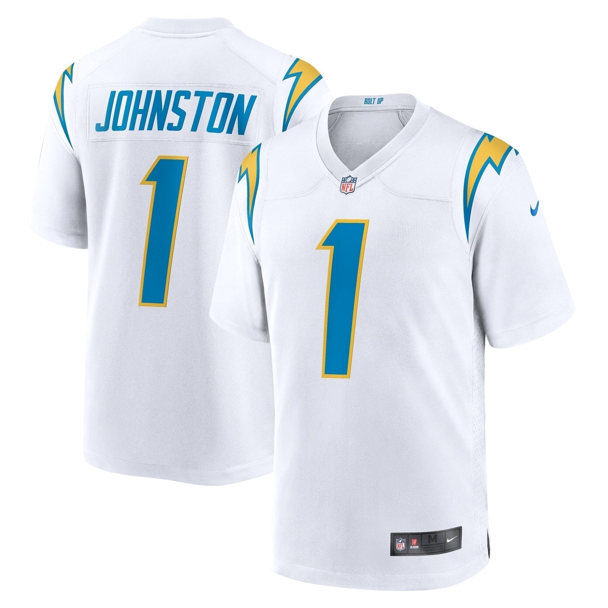 Quentin Johnston Los Angeles Chargers Away Game Jersey - White football jersey product view 1