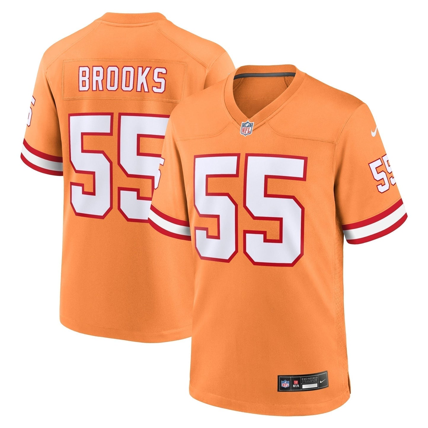 Derrick Brooks Tampa Bay Buccaneers Throwback Game Jersey - Orange football jersey product view 1