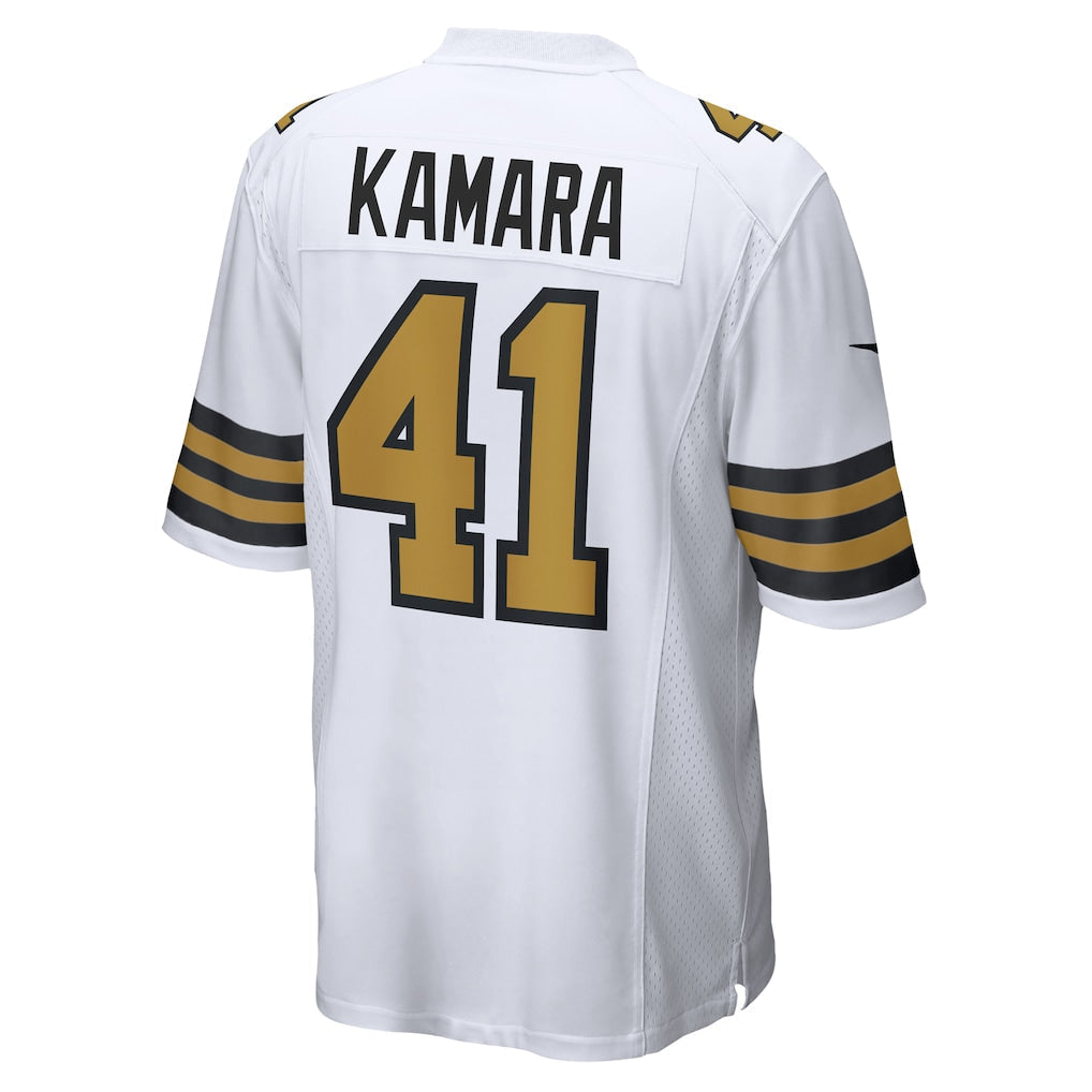 NO.Saints #41 Alvin Kamara White Alternate Game Jersey football jersey product view 1