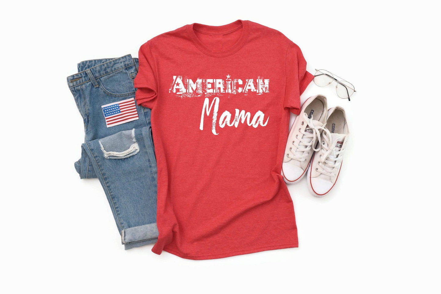 American Mama Red Bella USA Patriotic Graphic Tee Unisex T-shirt, Sweatshirt, Hoodie, Long Sleeve Tee - T-Shirt, Sweatshirt, Hoodie