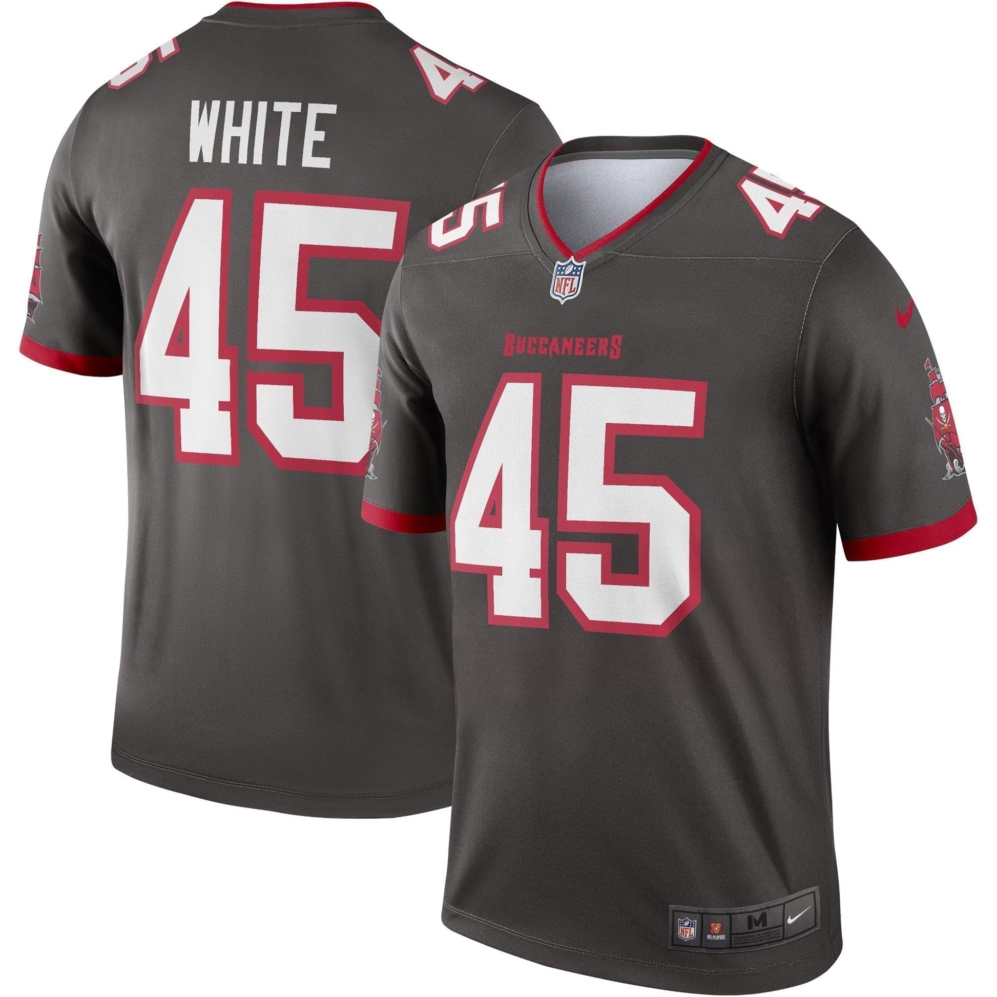 Devin White Tampa Bay Buccaneers Alternate Legend Jersey - Pewter football jersey product view 1