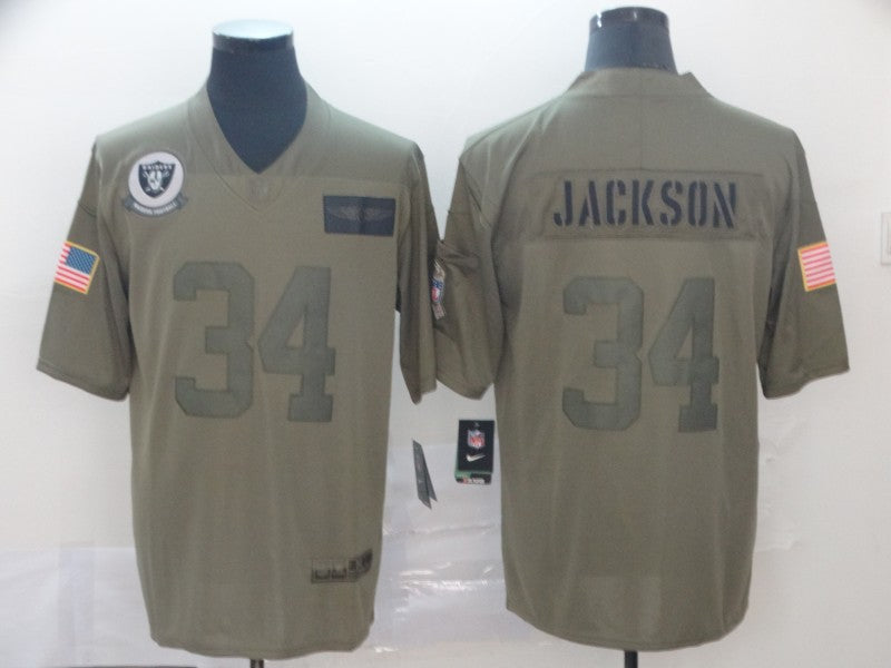 Men's Las Vegas Raiders Bo Jackson #34 Brown Game Jersey1 football jersey product view 1