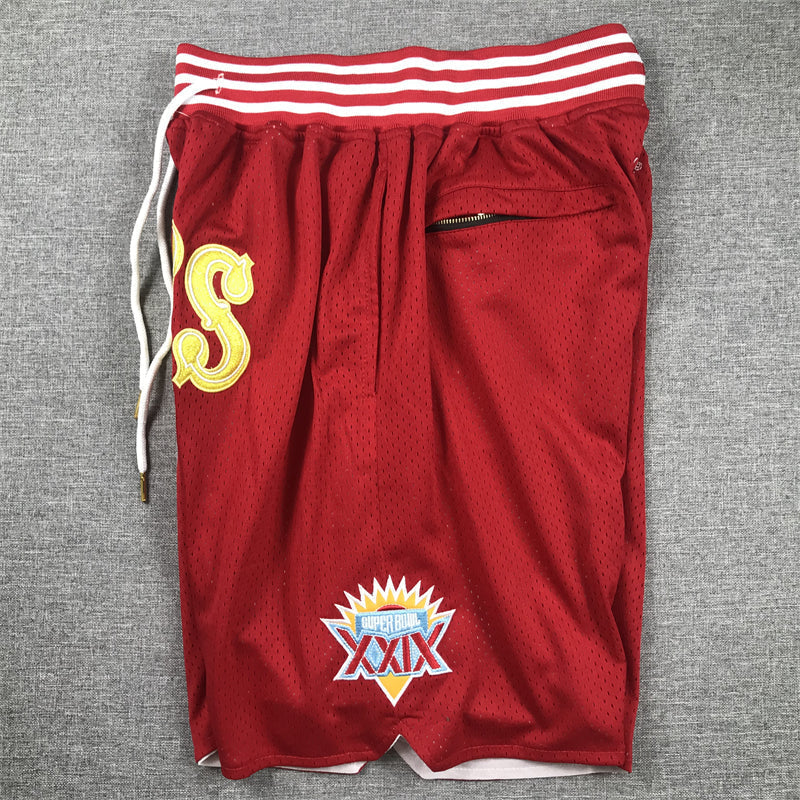 Men's San Francisco 49ers Scarlet Pocket Shorts football jersey product view 3
