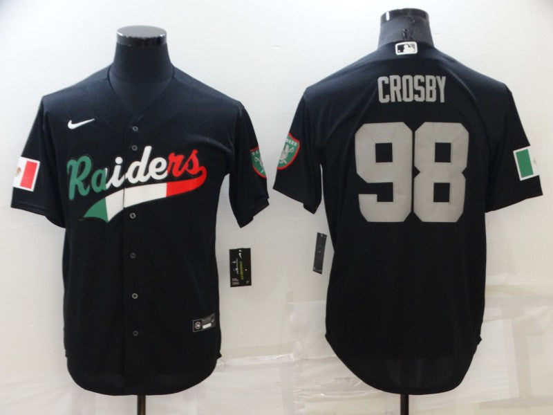 Men's Las Vegas Raiders Maxx Crosby #98 Black Player Game Jersey1 Joint Edition football jersey product view 1
