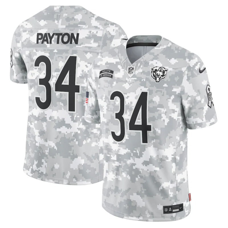 Walter Payton Chicago Bears Salute To Service 2024 Jersey football jersey product view 1