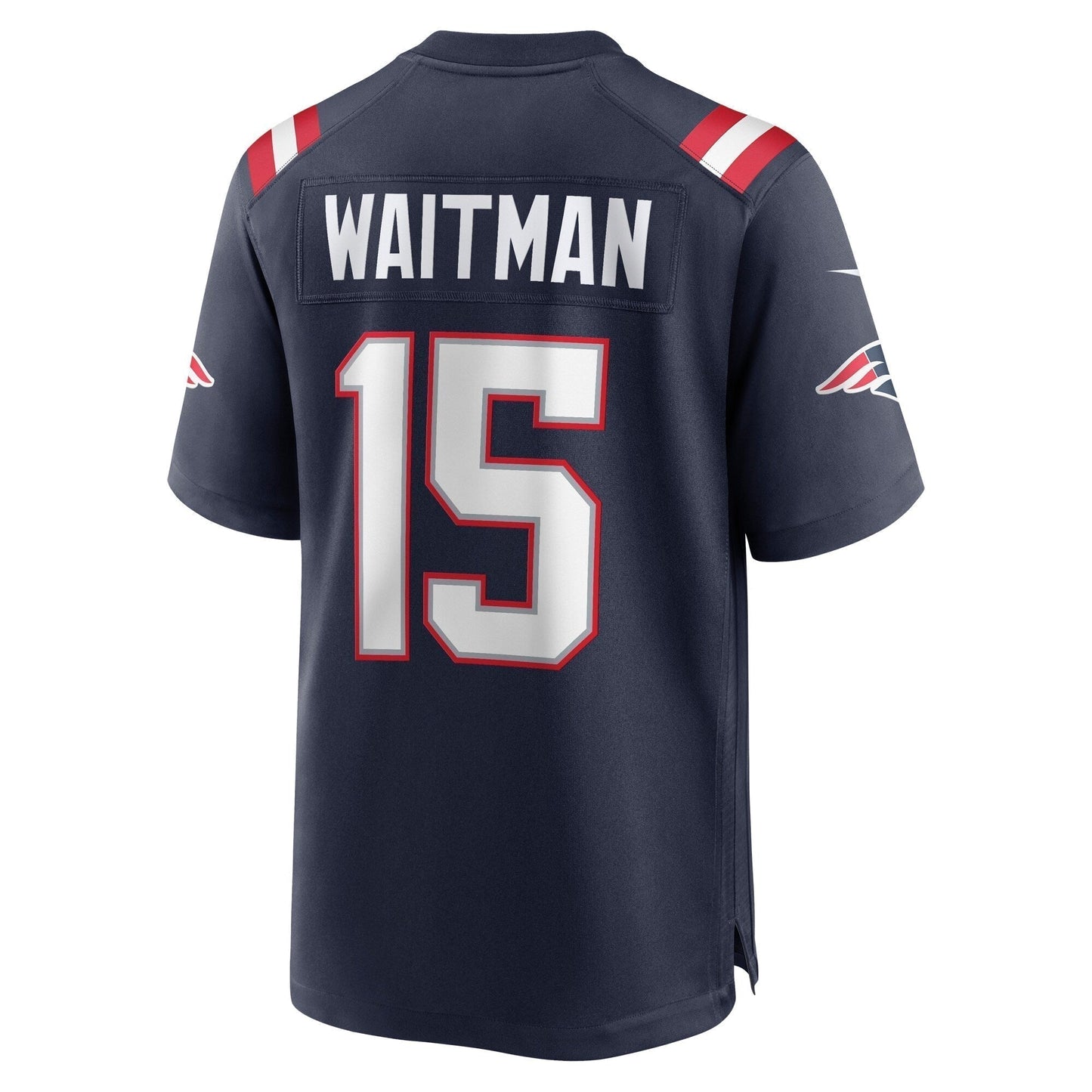 Corliss Waitman New England Patriots Game Jersey - Navy football jersey product view 3