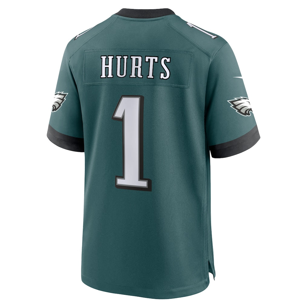 P.Eagles #1 Jalen Hurts Midnight Green Team Game Jersey football jersey product view 1