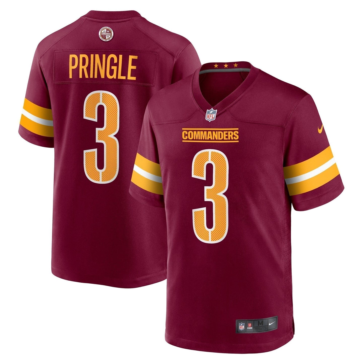 Byron Pringle Washington Commanders Game Jersey - Burgundy football jersey product view 1