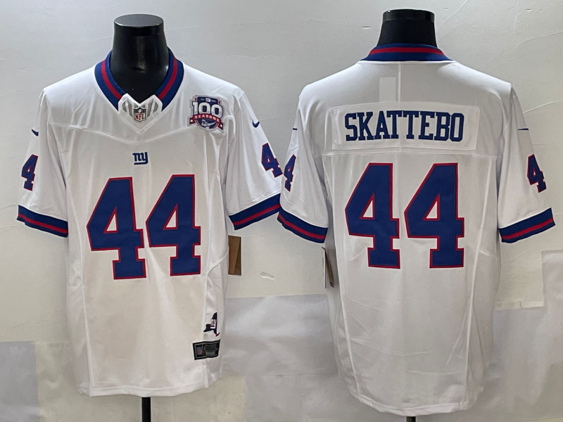 Men's New York Giants Cam Skattebo #44 White Game Player Jersey football jersey product view 1