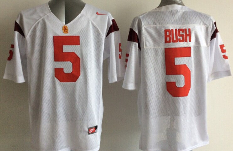 Men's USC Trojans Reggie Bush White Alumni Player Game Jersey sports jersey product view 1