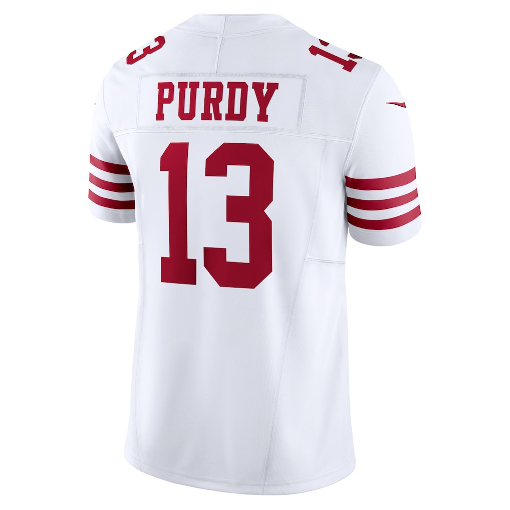 SF.49ers #13 Brock Purdy White Vapor F.U.S.E. Limited Jersey football jersey product view 1