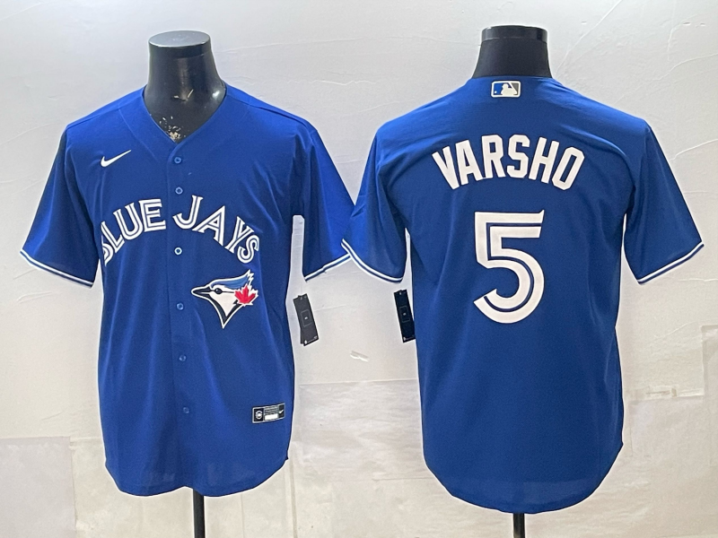 Men's Toronto Blue Jays Daulton Varsho #5 Rush Blue Alternate Replica Jersey baseball jersey product view 1