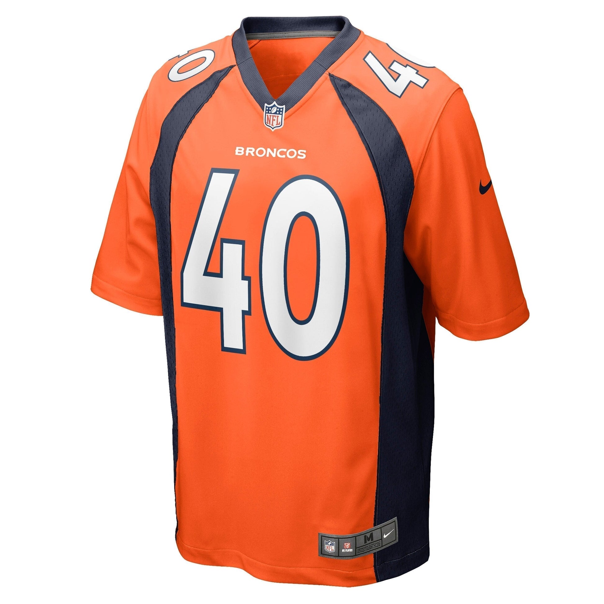 Justin Strnad Denver Broncos Game Jersey - Orange football jersey product view 2