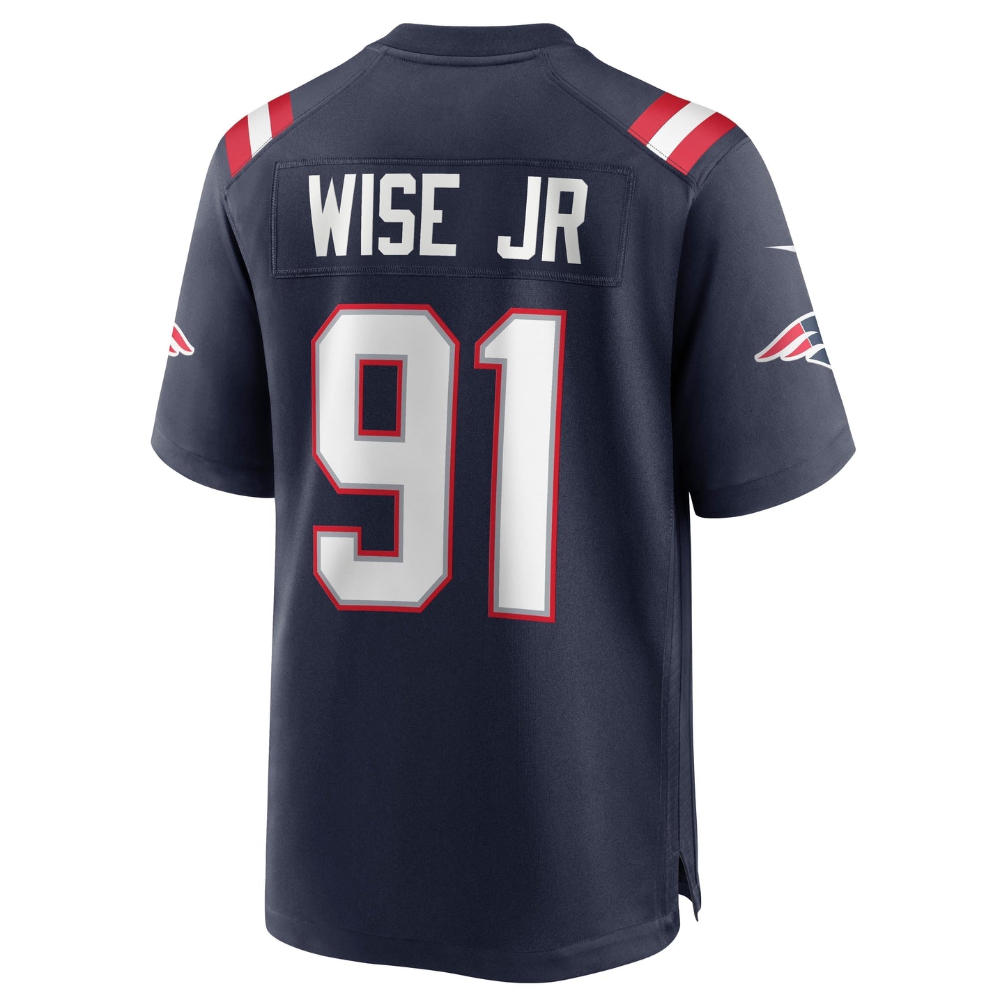 Deatrich Wise Jr. New England Patriots Game Jersey - Navy football jersey product view 3