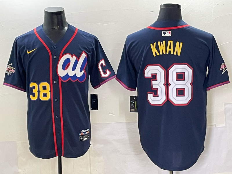 Men's American League Steven Kwan #38 Navy 2025 All-Star Edition Limited Player Jersey baseball jersey product view 1
