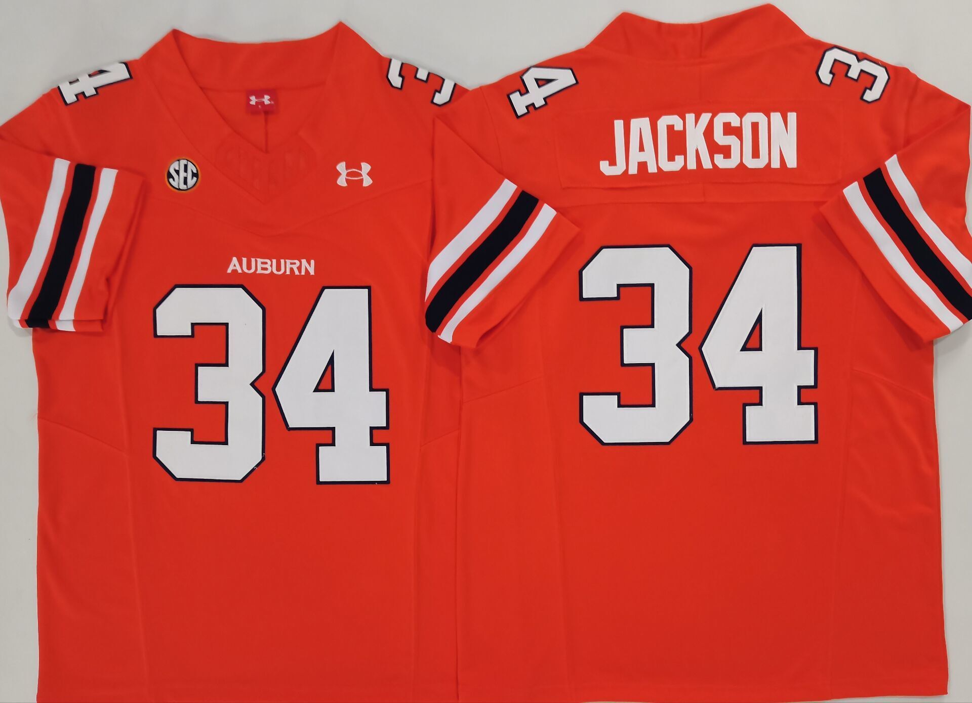 Men's Auburn Tigers Bo Jackson #34 Orange Player Jersey sports jersey product view 1