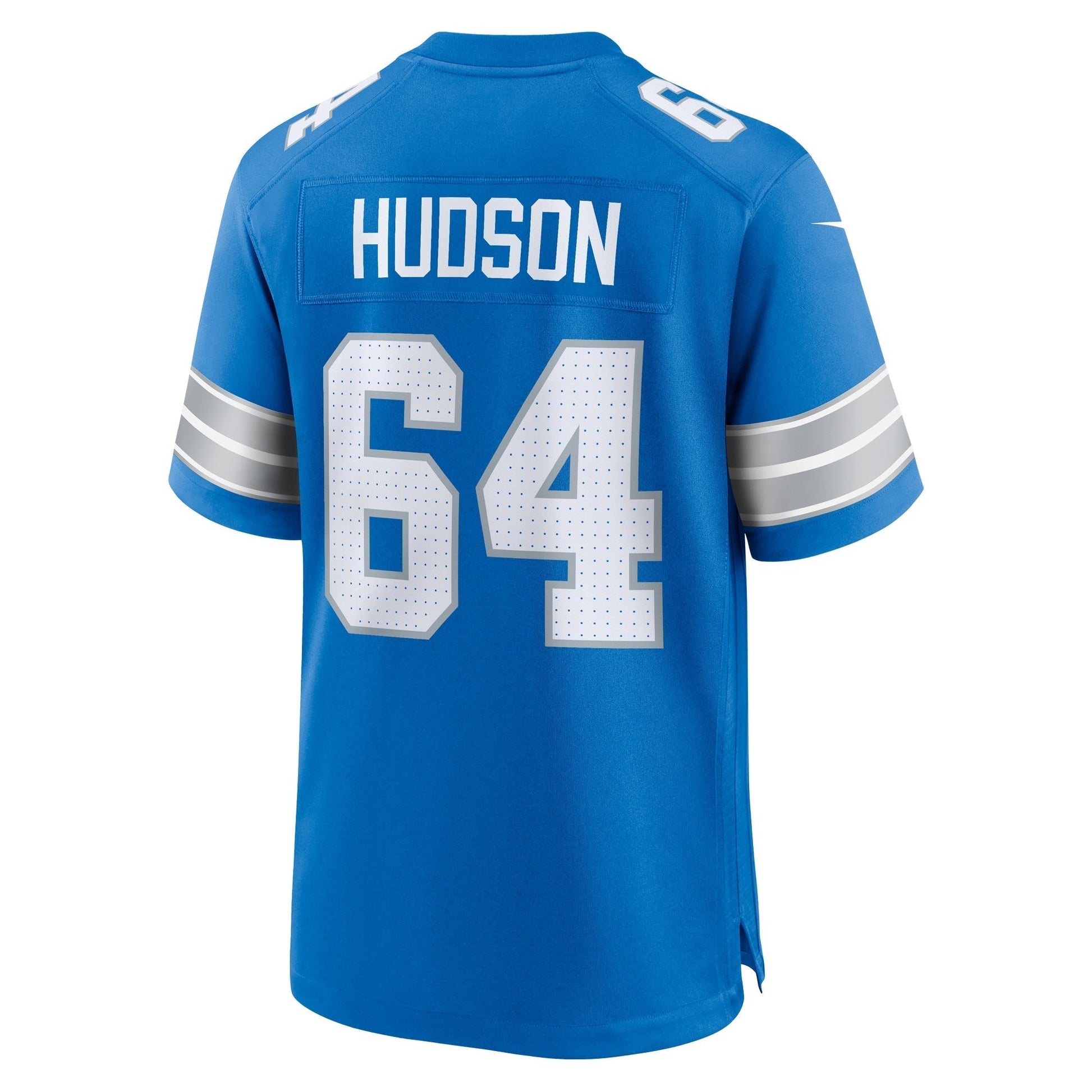Bryan Hudson Detroit Lions Game Jersey - Blue football jersey product view 3