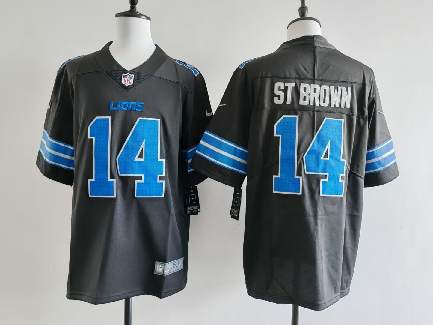 Men's Detroit Lions Amon-Ra St. Brown Jersey - Black football jersey product view 1