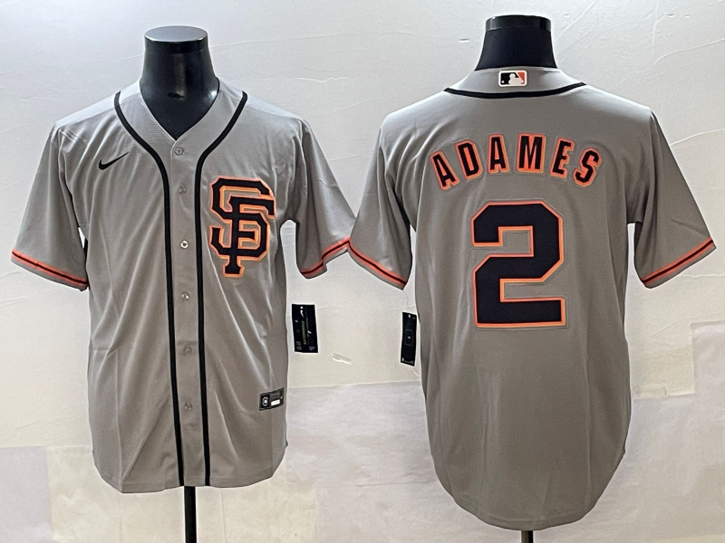 Men's San Francisco Giants Willy Adames Gray Limited Player Jersey baseball jersey product view 1