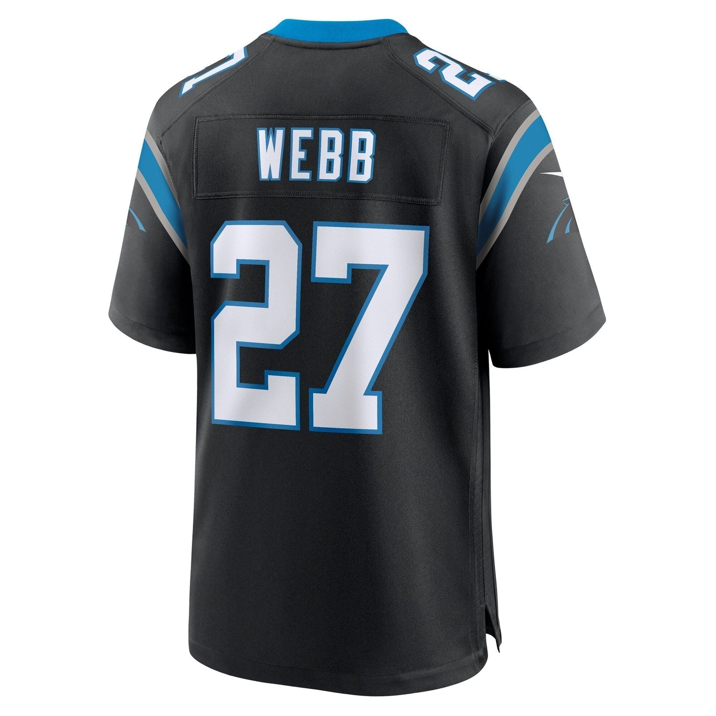 Sam Webb Carolina Panthers Team Game Jersey - Black football jersey product view 3
