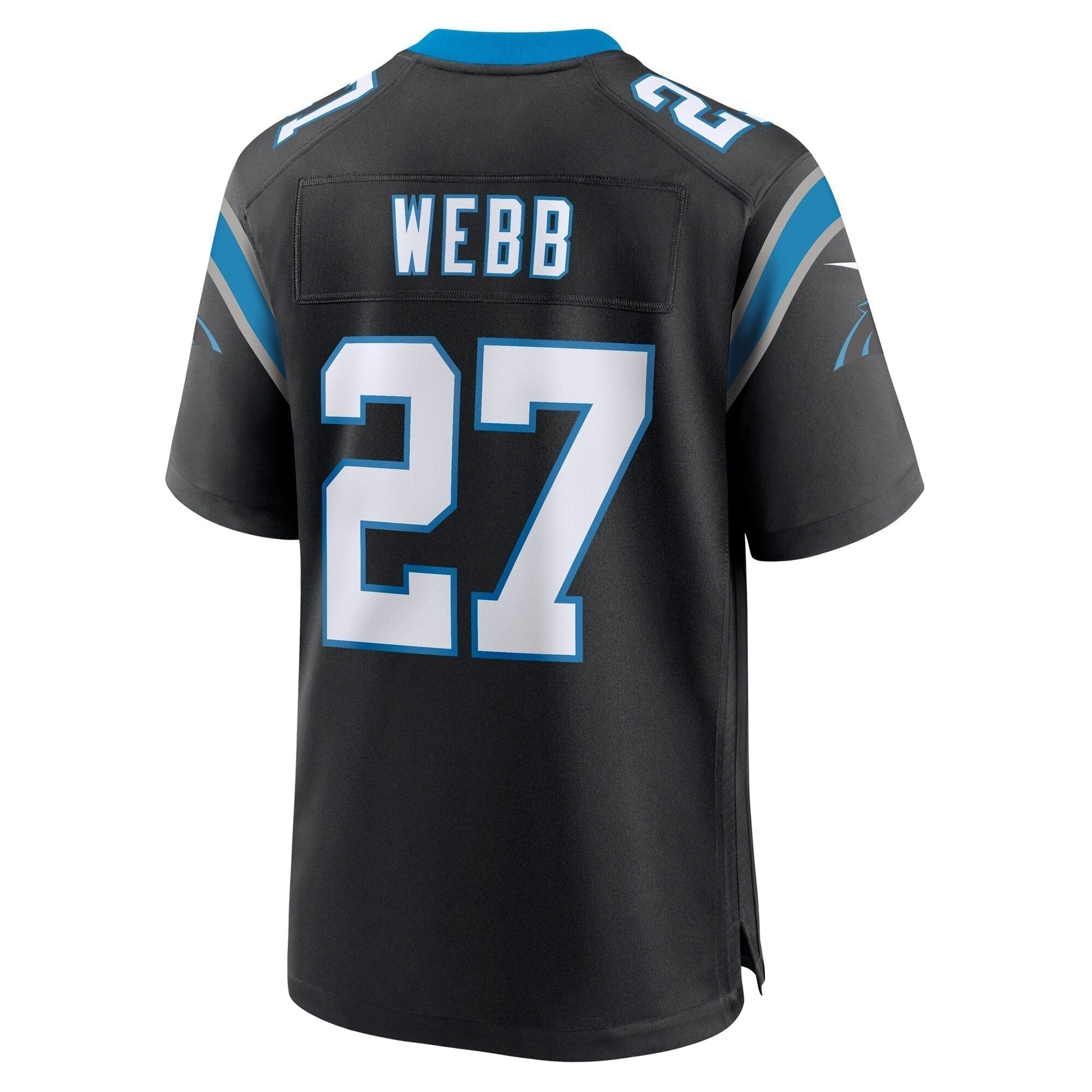 Sam Webb Carolina Panthers Team Game Jersey - Black football jersey product view 3