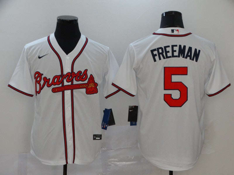 Men's Atlanta Braves Freedie Freeman MLB White Replica Player Jersey baseball jersey product view 1