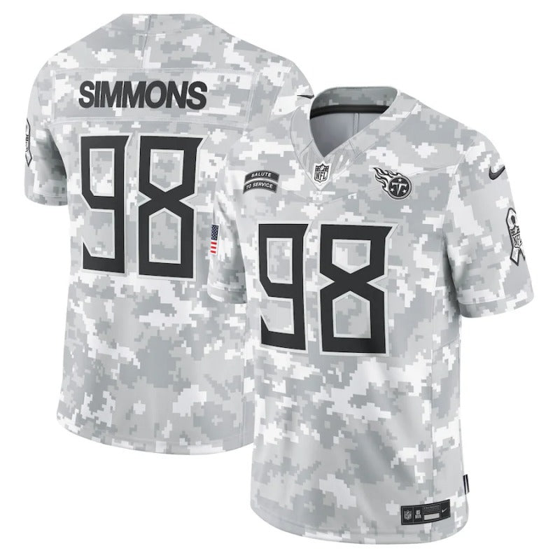 Jeffery Simmons Tennessee Titans Salute To Service 2024 Jersey football jersey product view 1