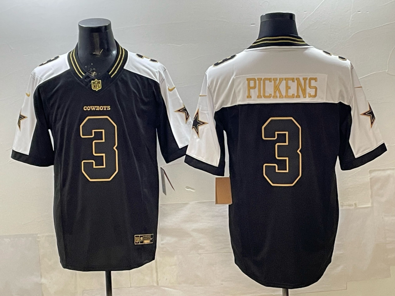 Men's Dallas Cowboys George Pickens Black Game Team Jersey football jersey product view 1