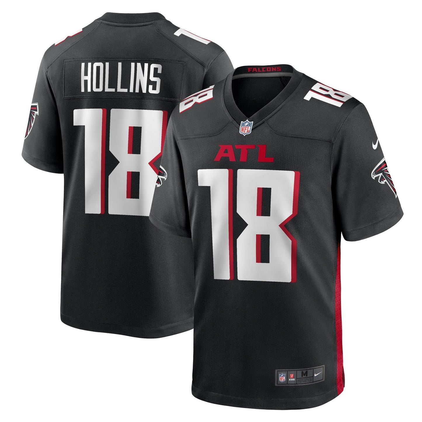 Mack Hollins Atlanta Falcons Game Jersey - Black football jersey product view 1