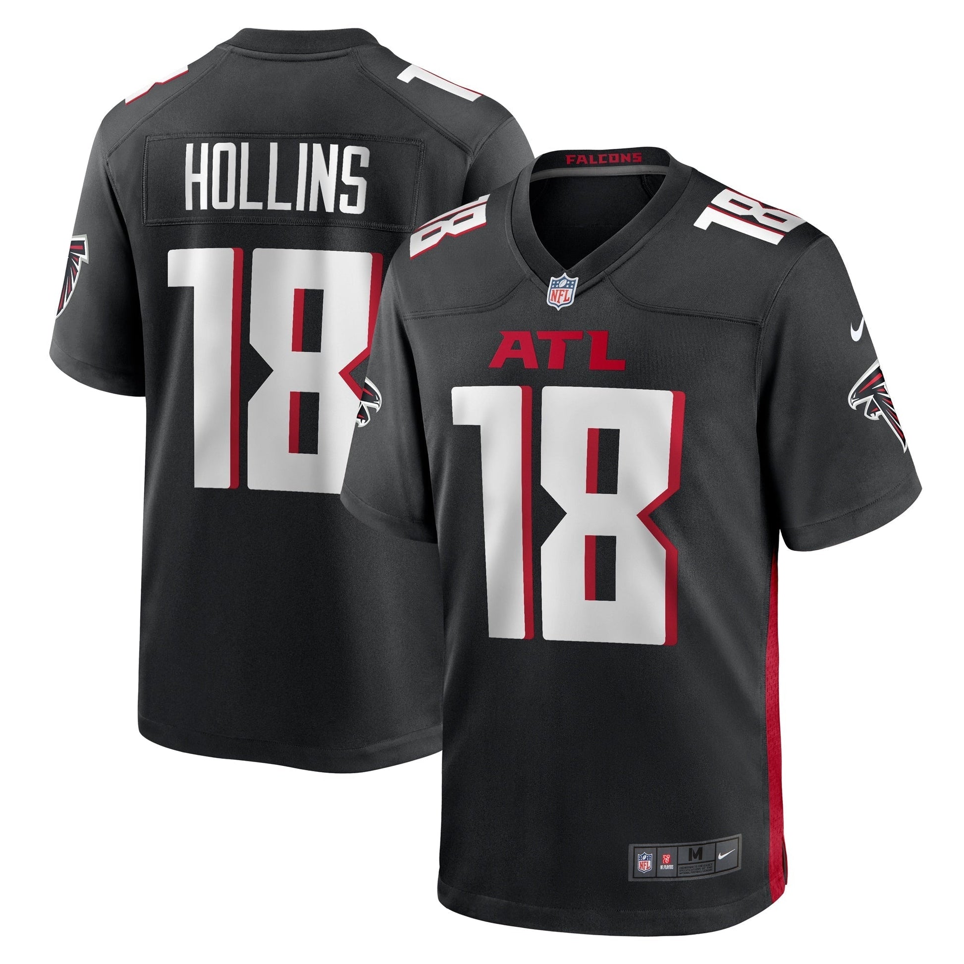 Mack Hollins Atlanta Falcons Game Jersey - Black football jersey product view 1