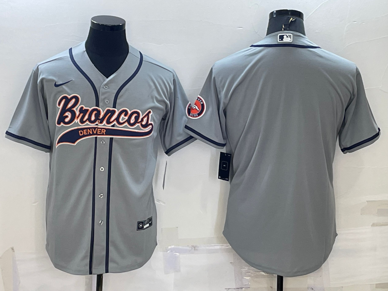 Men's Denver Broncos Gray Blank Jersey1 football jersey product view 1