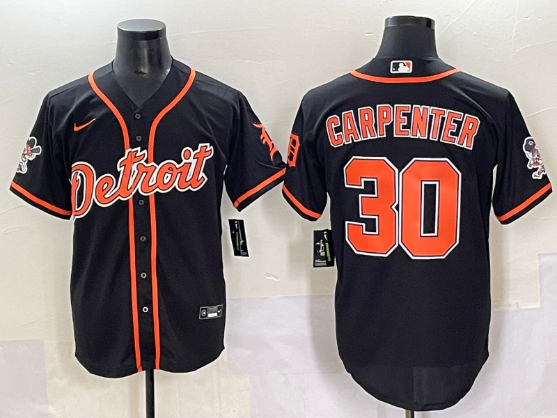 Men's Detroit Tigers Kerry Carpenter #30 Black Limited Player Jersey baseball jersey product view 1