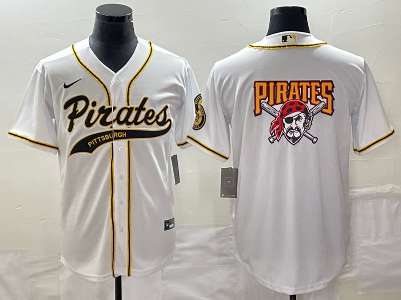 Men's Pittsburgh Pirates White Replica Team Jersey Joint Edition baseball jersey product view 1