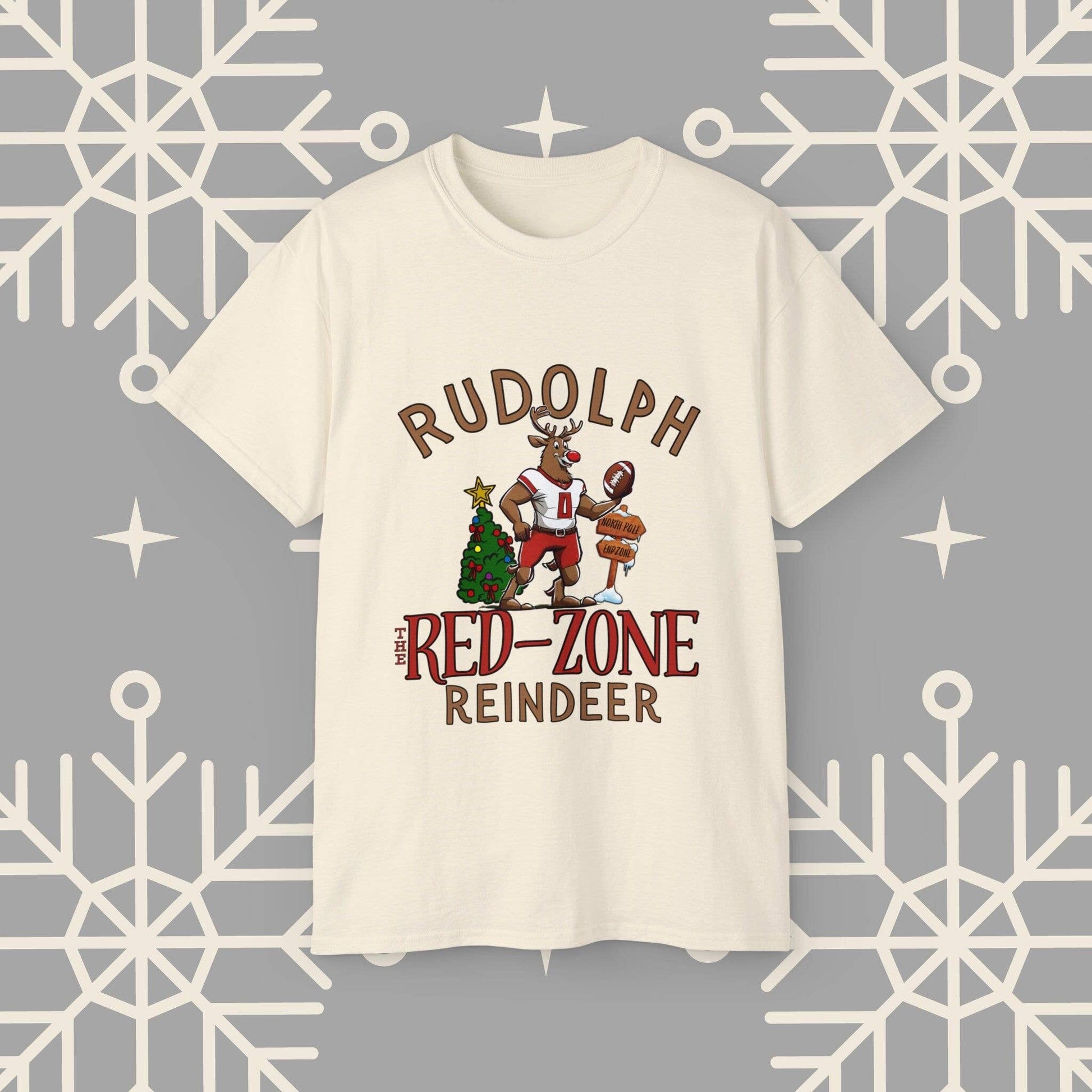 Rudolph Football Christmas Tee, Holiday Xmas Gifts Unisex T-shirt, Sweatshirt, Hoodie, Long Sleeve Tee - T-Shirt, Sweatshirt, Hoodie