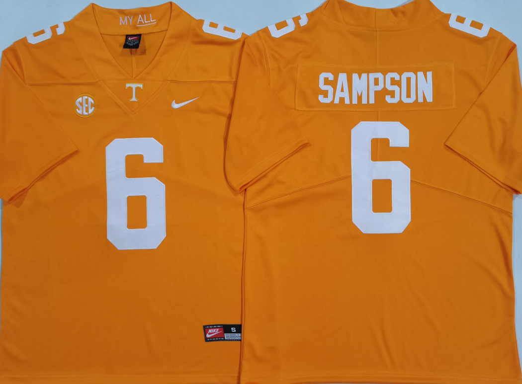 Men's Tennessee Volunteers Dylan Sampson Orange Game Jersey sports jersey product view 1