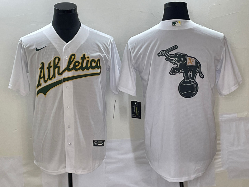 Men's Oakland Athletics White Home Replica Game Jersey baseball jersey product view 1