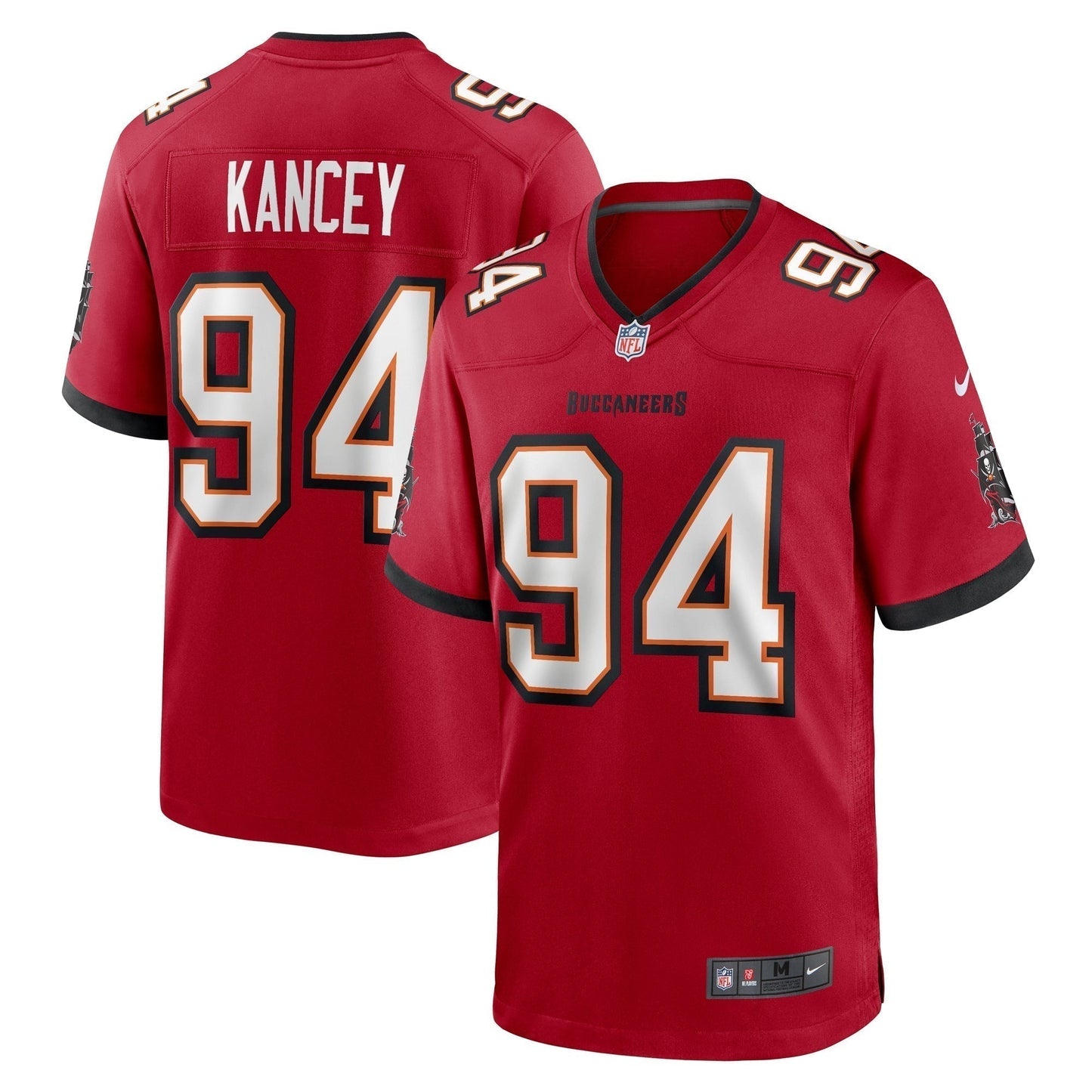 Calijah Kancey Tampa Bay Buccaneers Game Jersey - Red football jersey product view 1