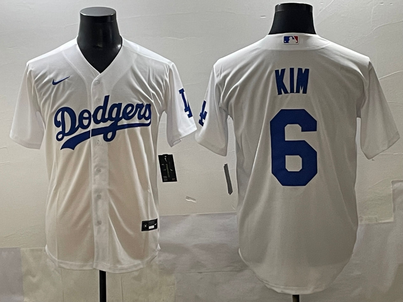 Men's Los Angeles Dodgers Hyeseong Kim White Replica Player Jersey baseball jersey product view 1