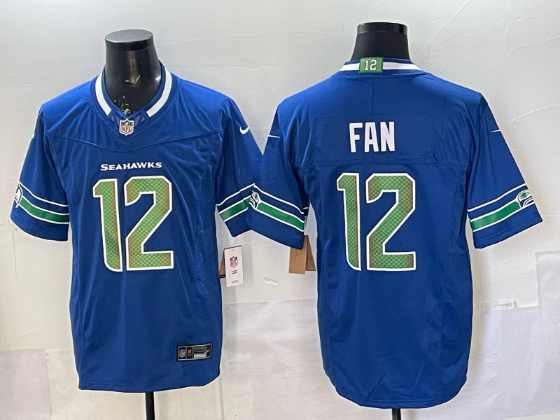 Men's Seattle Seahawks 12s Royal Player Game Jersey football jersey product view 1