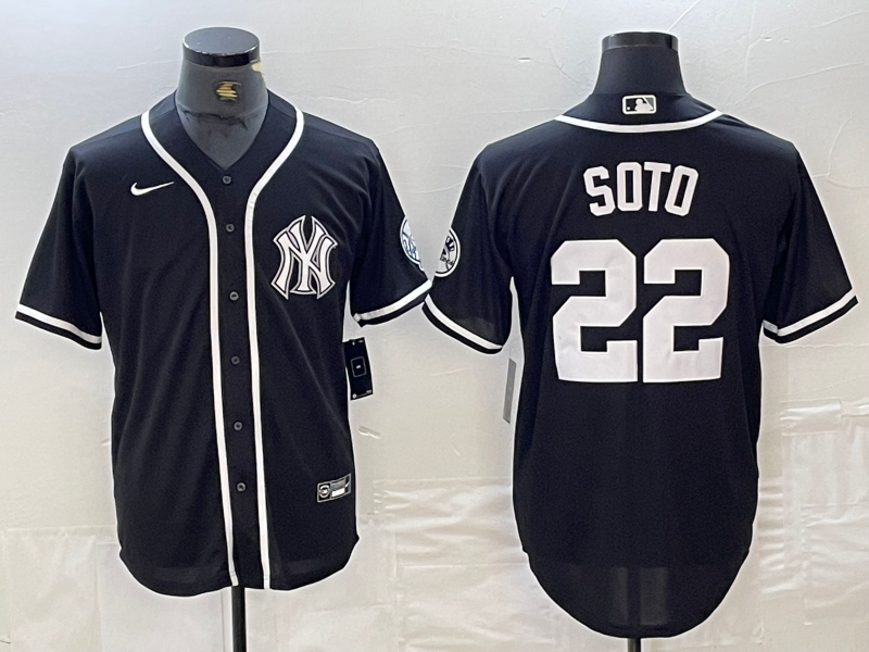Men's New York Yankees Juan Soto #22 Black Limited Jersey baseball jersey product view 1