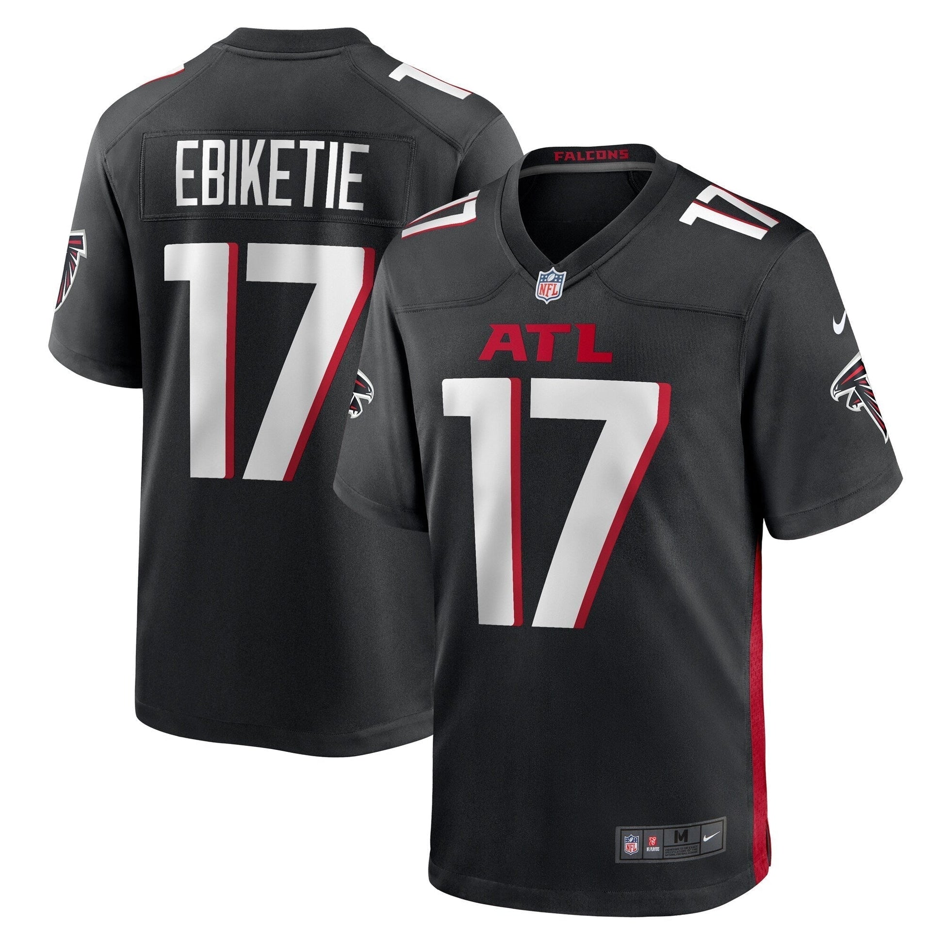 Arnold Ebiketie Atlanta Falcons Team Game Jersey - Black football jersey product view 1