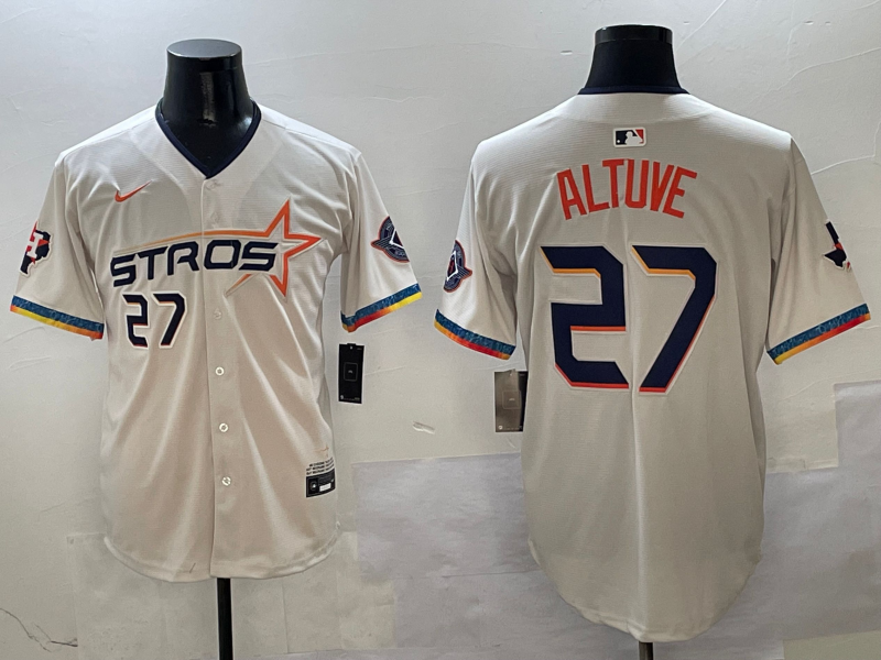 Men's Houston Astros Jose Altuve Cream 2025 City Connect Limited Player Jersey baseball jersey product view 1