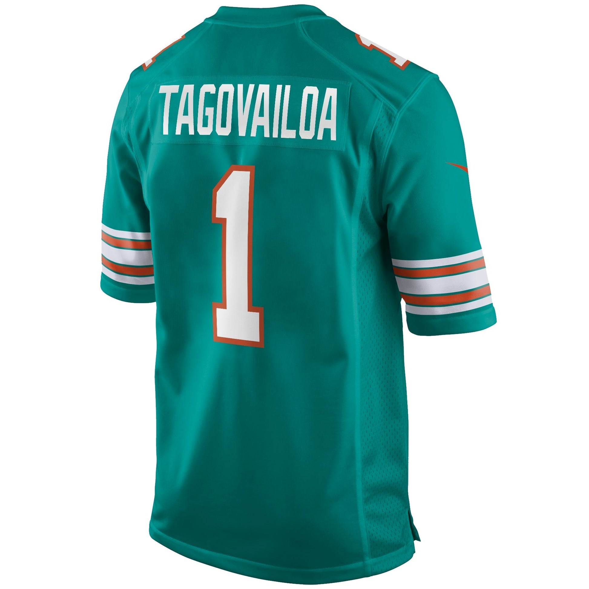 Miami Dolphins Tua Tagovailoa Aqua Alternate Game Jersey football jersey product view 2