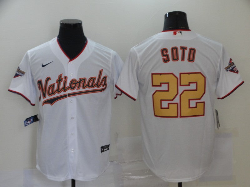 Men's Washington Nationals Juan Soto White Replica Player Jersey baseball jersey product view 1