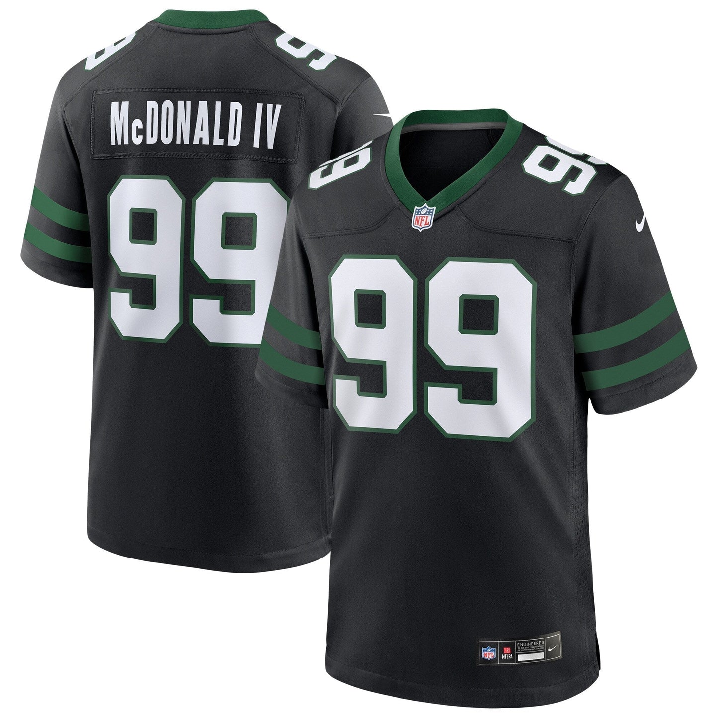 Will McDonald IV New York Jets Alternate Game Jersey - Legacy Black football jersey product view 1