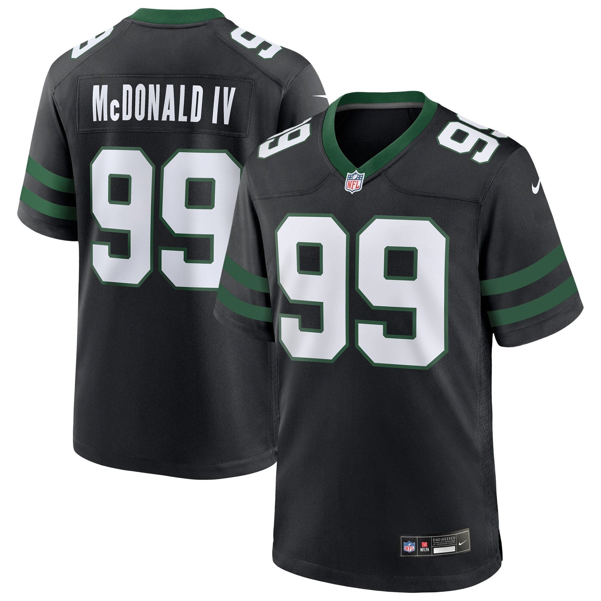 Will McDonald IV New York Jets Alternate Game Jersey - Legacy Black football jersey product view 1